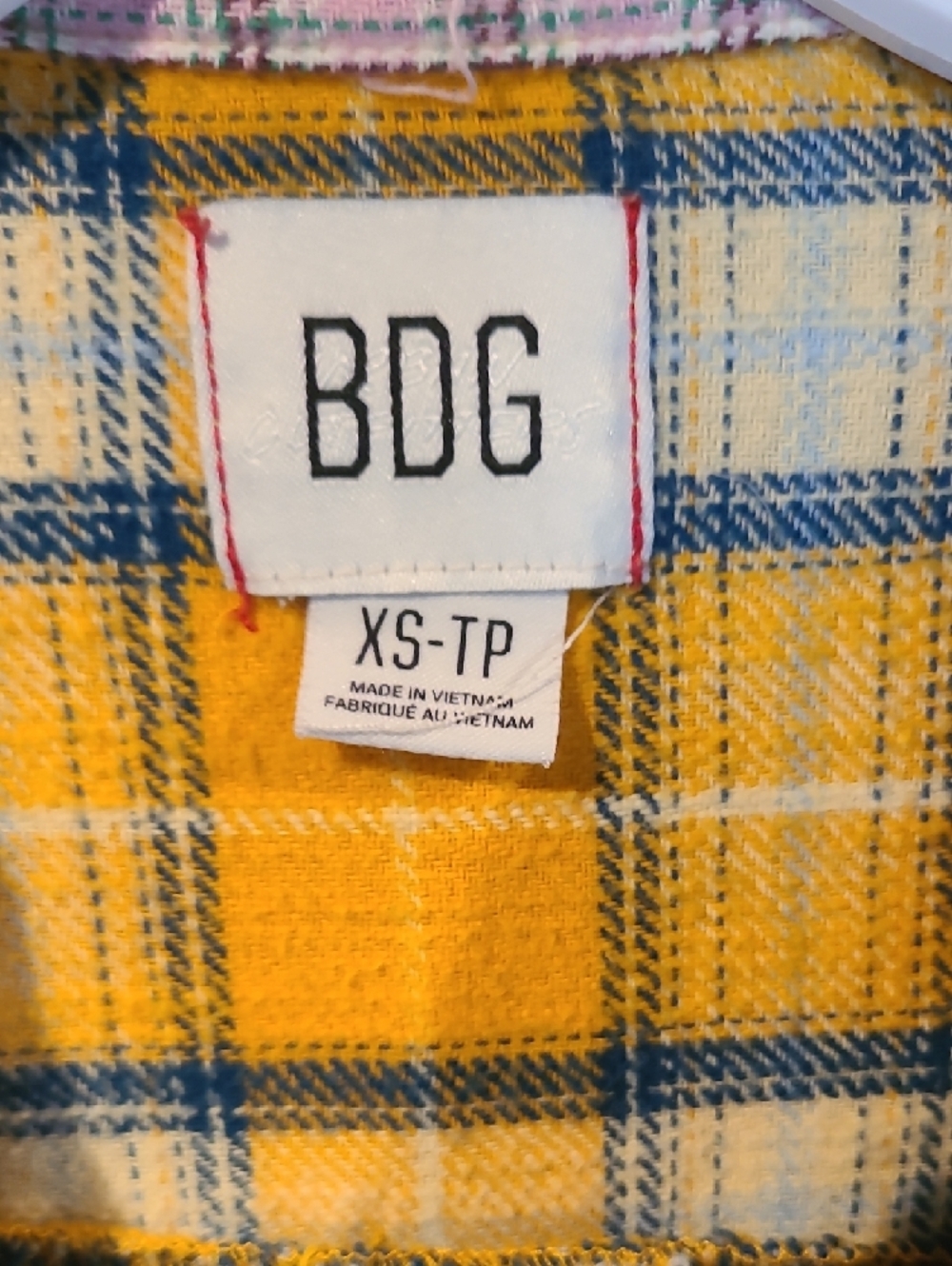 BDG Patchwork Plaid Button-Up Shirt in Yellow, Pink & Green - Picture 2 of 9